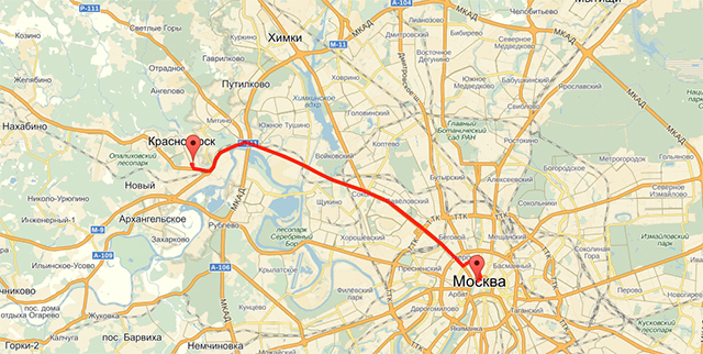 Красногорск Карта